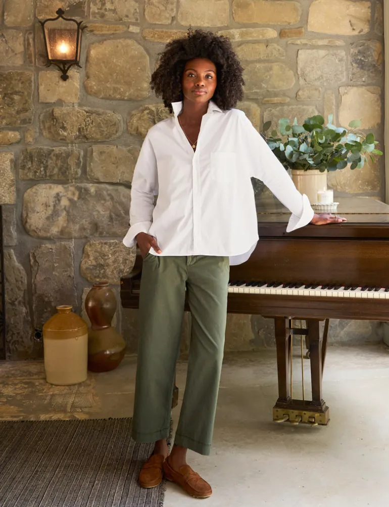 Frank & Eileen Oona Continuous Sleeve Button-Up Shirt in White