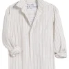 Frank & Eileen Silviio Untuckable Button Up in Multi White, Sand Stripe