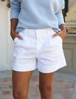 Frank & Eileen Waterford Walking Shorts in White Linen