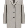 Harris Wharf London Pressed Wool Topcoat in Stone Melange