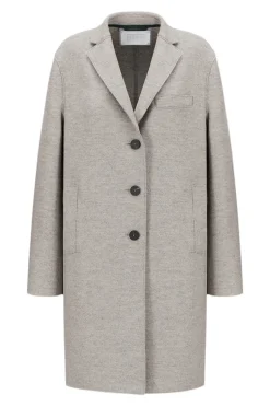 Harris Wharf London Pressed Wool Topcoat in Stone Melange