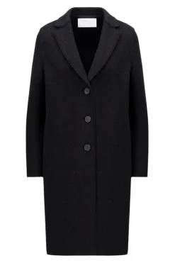 Harris Wharf London Wool Overcoat in Black