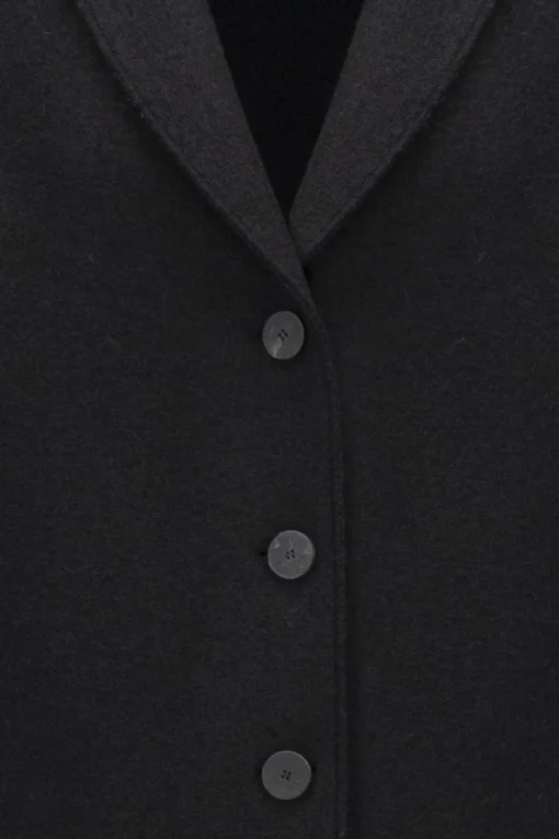 Harris Wharf London Wool Overcoat in Black