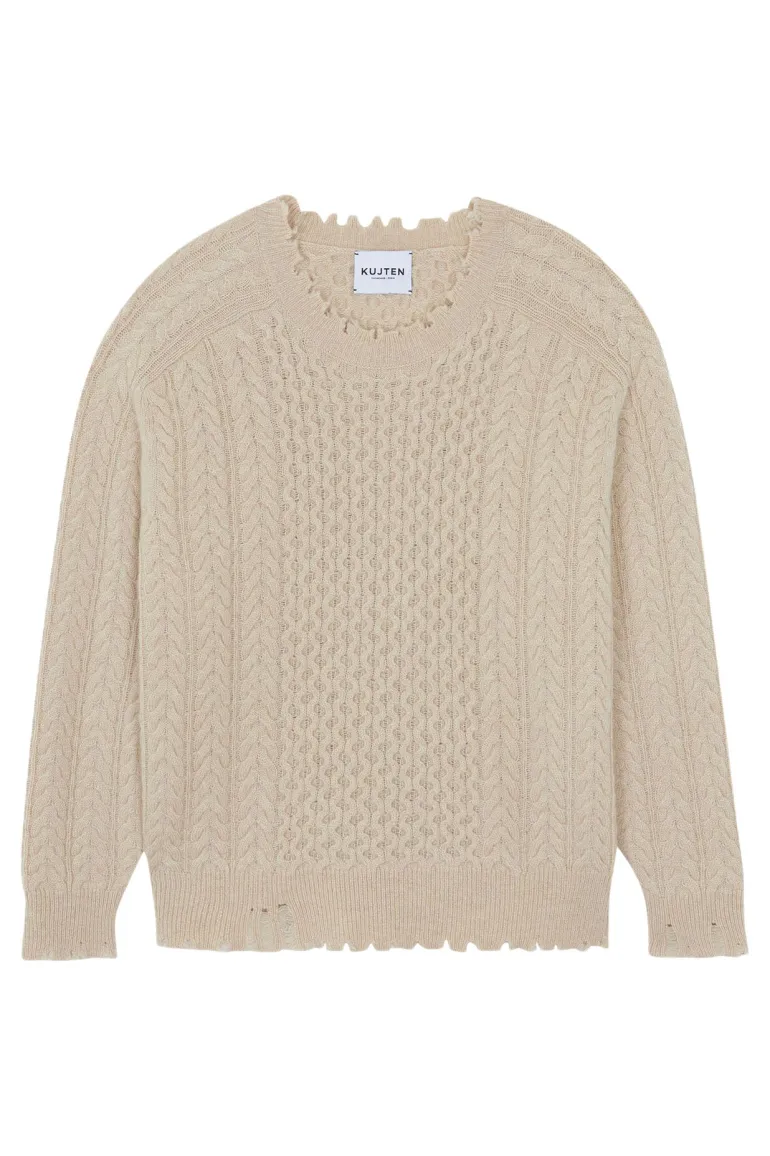 Kujten Ita Cable Crewneck in Organic