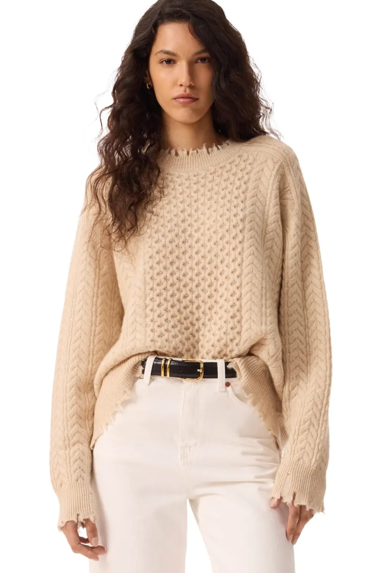 Kujten Ita Cable Crewneck in Organic