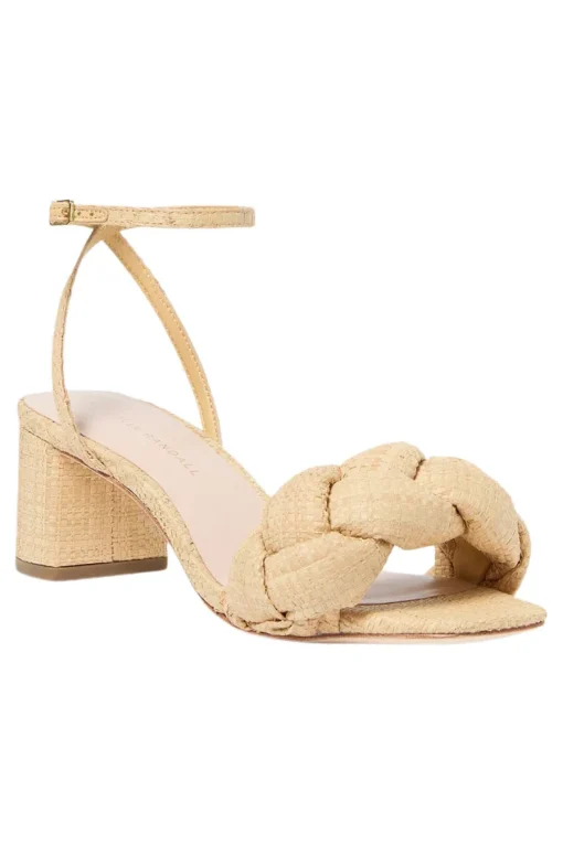 Loeffler Randall Avril Mid Heel Sandal in Natural