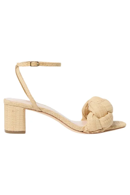 Loeffler Randall Avril Mid Heel Sandal in Natural