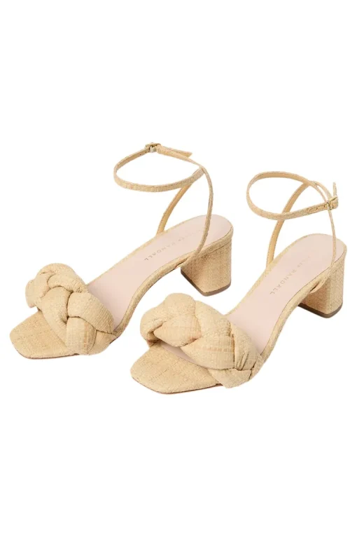 Loeffler Randall Avril Mid Heel Sandal in Natural