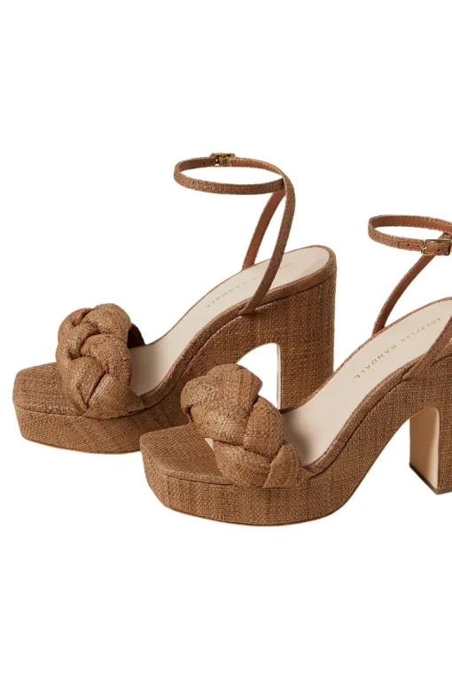 Loeffler Randall Fae Braided Platform Sandal in Brown