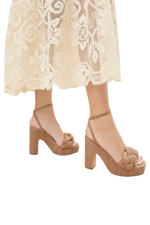 Loeffler Randall Fae Braided Platform Sandal in Brown