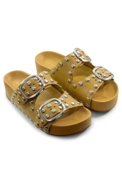 Loeffler Randall Jack Studded Sandal in Khaki - Silver