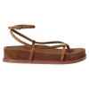 Loeffler Randall Sonny Ankle Strap Sandal in Cacao Suede