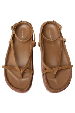 Loeffler Randall Sonny Ankle Strap Sandal in Cacao Suede