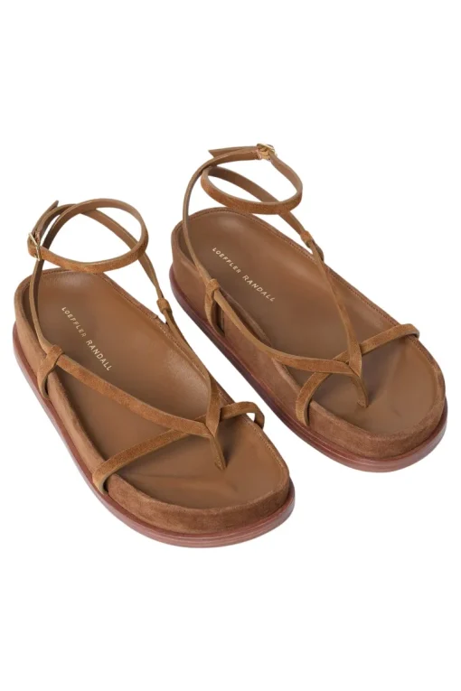 Loeffler Randall Sonny Ankle Strap Sandal in Cacao Suede