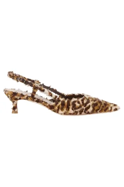 Loeffler Randall Tyson Flocked Kitten Heel in Leopard