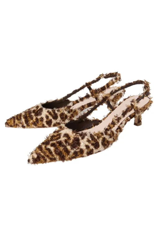 Loeffler Randall Tyson Flocked Kitten Heel in Leopard