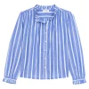 M.A.B.E. Chrissie Long Sleeve Top in Blue Stripe