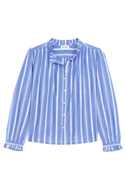 M.A.B.E. Chrissie Long Sleeve Top in Blue Stripe