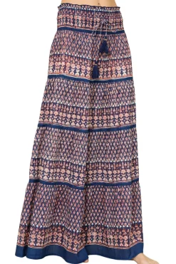 M.A.B.E. Mari Maxi Skirt in Indigo