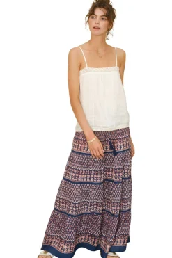 M.A.B.E. Mari Maxi Skirt in Indigo