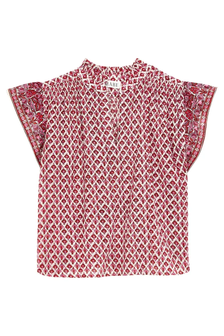 M.A.B.E. Viti Short Sleeve Top in Pink