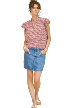 M.A.B.E. Viti Short Sleeve Top in Pink