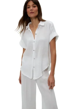 Michael Stars Bailey Button Down Shirt in White