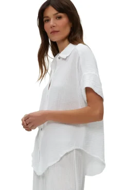 Michael Stars Bailey Button Down Shirt in White