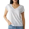 Michael Stars Baxter V-neck Raw Edge Tee