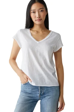 Michael Stars Baxter V-neck Raw Edge Tee