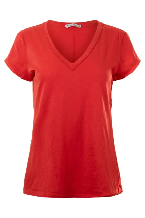 Michael Stars Baxter V-neck Raw Edge Tee