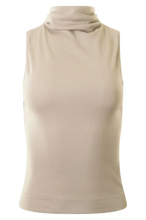 Michael Stars Chiara Drape Neck Tank in Cement