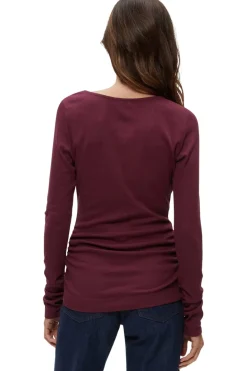 Michael Stars Clarke Ruched Tee in Beetroot