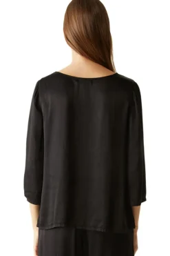 Michael Stars Cobie V-Neck Satin Top