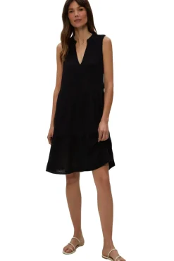 Michael Stars Daisy Gauze Dress in Black