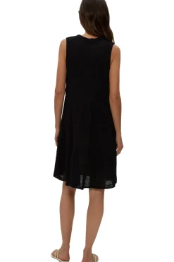 Michael Stars Daisy Gauze Dress in Black