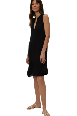 Michael Stars Daisy Gauze Dress in Black