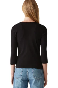 Michael Stars Dakota 3/4 Sleeve Tee in White