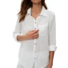 Michael Stars Ernie Button Down w/ Pocket in White