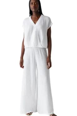 Michael Stars Evie Wrap Top in White