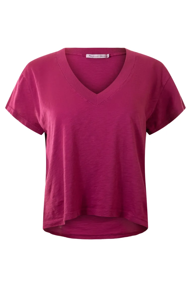 Michael Stars Harlan Cropped V-Neck Tee