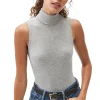 Michael Stars Hillary Turtleneck Shell in Heather Grey