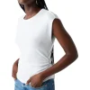 Michael Stars Joni Power Shoulder Tee in White