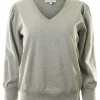 Michael Stars Kit V-neck Sweatshirt in Heather Grey