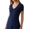 Michael Stars Liza V-neck Mini Swing Dress in Nocturnal