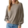 Michael Stars Roxy Balloon Sleeve Top in Cobblestone