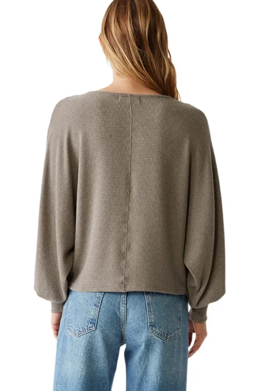 Michael Stars Roxy Balloon Sleeve Top in Cobblestone