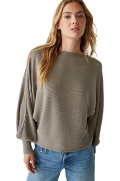 Michael Stars Roxy Balloon Sleeve Top in Cobblestone