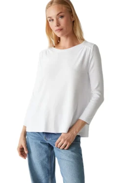 Michael Stars Shelby Ruched Shoulder T-shirt in White