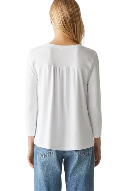 Michael Stars Shelby Ruched Shoulder T-shirt in White